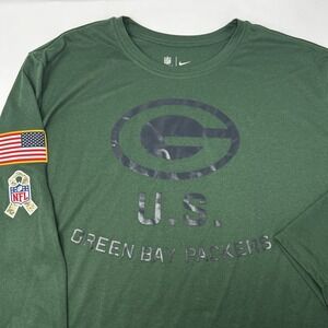 Nike Green Bay Packers Shirt Mens XXL NFL Football Salute To Service Long Sleeve